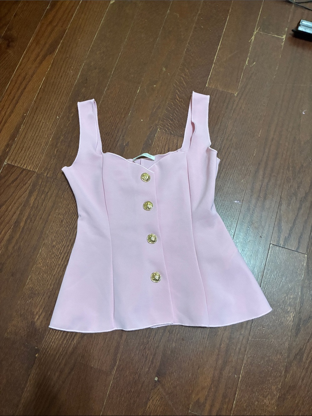 Zara Light Pink Button-Front Camisole